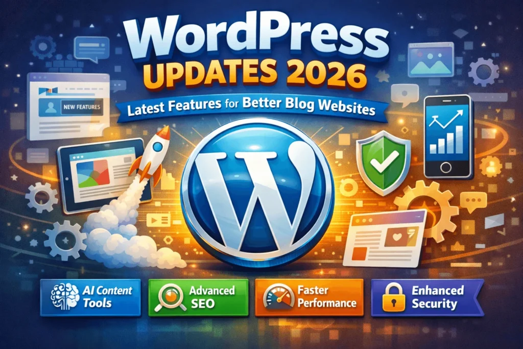 Latest WordPress update image showing new blogging features by WebReacher